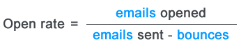 Total emails opened divided by total emails delivered (i.e excluding any bounces)